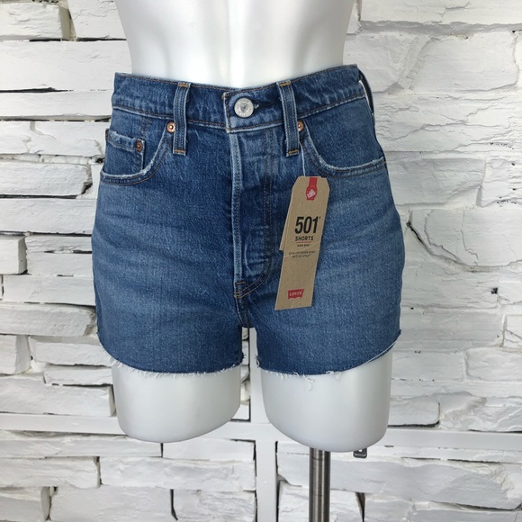 Levi’s 501’s High Rise Button Fly Denim Shorts - Picture 4 of 7